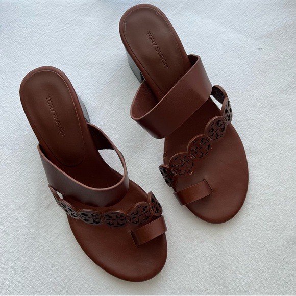 Tory Burch Women's Tiny Miller Toe Ring High Block Sandals - Picture 2 of 11